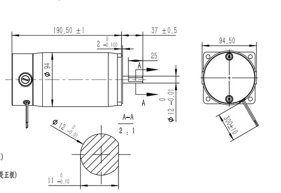 borstelde de Permanente Magneet van 300W 500W gelijkstroom-Motor Hoge Torsie 24V 48V voor Grasmaaimachine